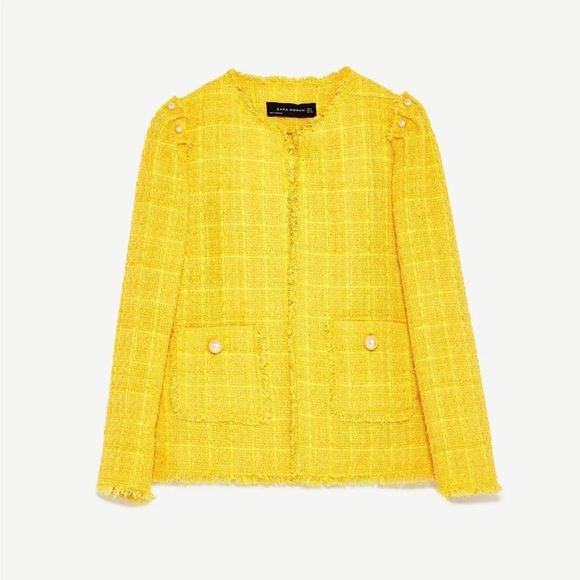 Zara Jackets & Coats Zara Yellow Jacket Poshmark